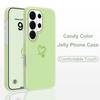 Простой Чехол-Сердечко для Телефона Samsung Galaxy S26 S25 S24 S23 Plus Ultra 5G Конфетного Цвета