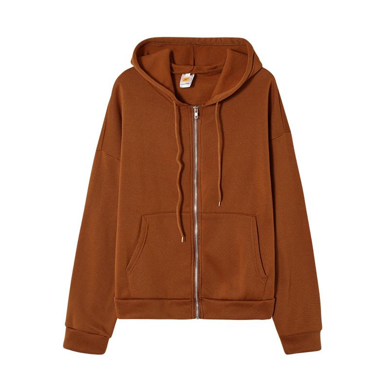 Толстовка с капюшоном, кардиган с капюшоном, толстовки серого цвета, женская одежда, однотонные толстовки на молнии, осенние женские топы с длинными рукавами