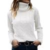 Womens' Turtleneck Long Sleeve Cable Knit Sweaters  Autumn Winter Women High Neck Knit Loose Tops Pullover Knitwear Sweater