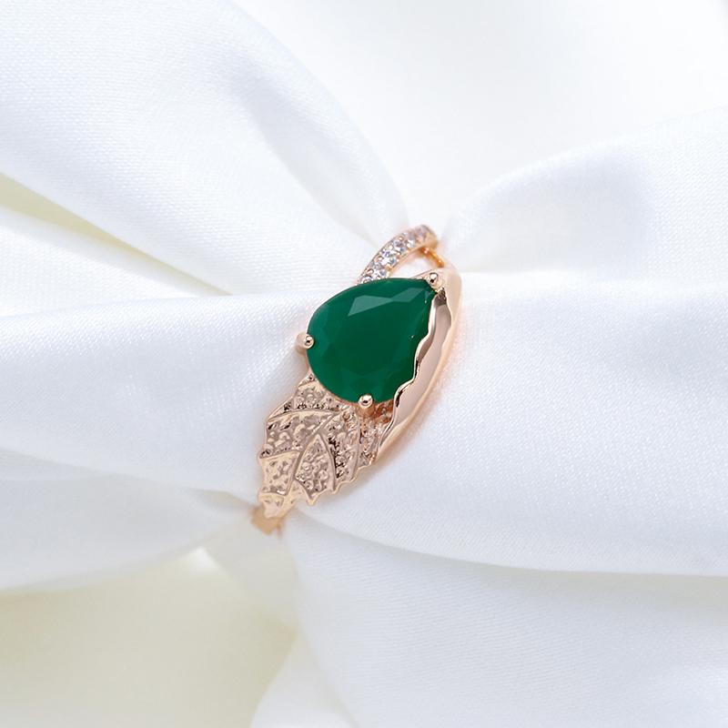 Обертка с текстурой листа, кольца с зеленым цирконом для женщин, одинаковые модные украшения на каждый день