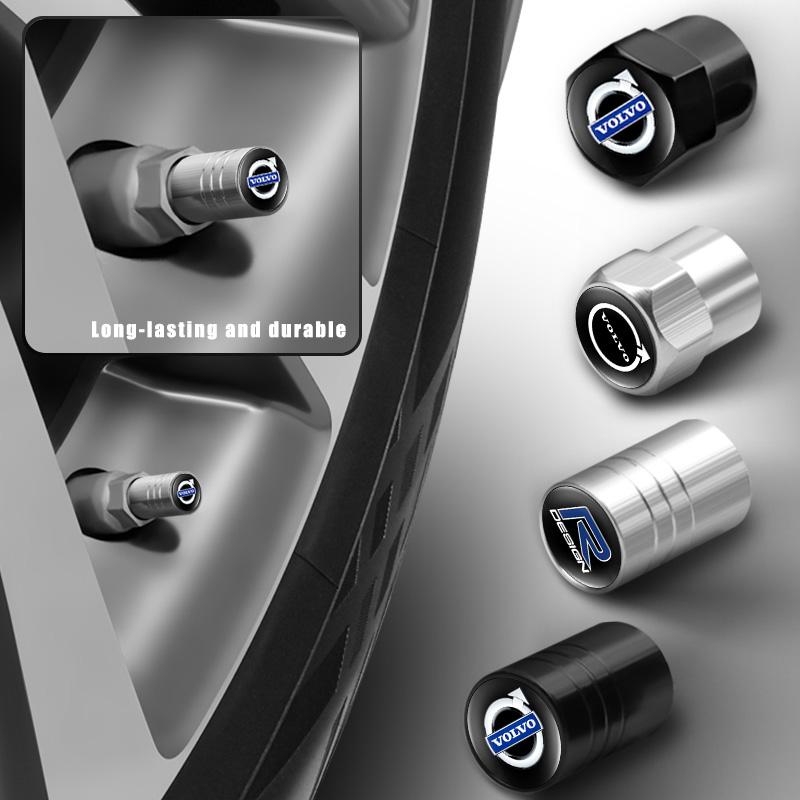 Для Volvo XC90 V90 V60 XC60 V40 S80 S60 S90 C40 XC40 V70 XC70 C30 C70 4 шт. Алюминиевый сплав Крышки клапанов шин колес автомобиля Защитные колпачки штока