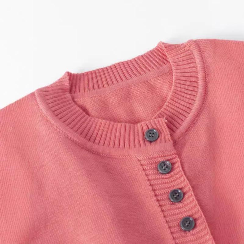 Женский весенне-летний кардиган с приталенным воротом, длинный рукав, круглый вырез, вязаный свитер