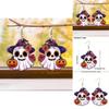 Halloween Themed Ghost Pumpkin Flower Pattern Women Alien Acrylic Earrings For Festive Parties