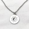 The Eclipse Cosplay Moon Star Circular Pendant Titanium Steel Necklace Lovers Jewelry Accessories