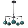 Five Eyeball Shade Sputnik Brass Starburst Ceiling Chandelier Light Fixture Adjustable Arms Exclusive Lamp