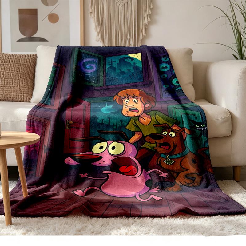 Courage the Cowardly Dog Soft and comfortable flannel Suitable for sofas living rooms outdoor camping travel and also makes a great anniversary gif
