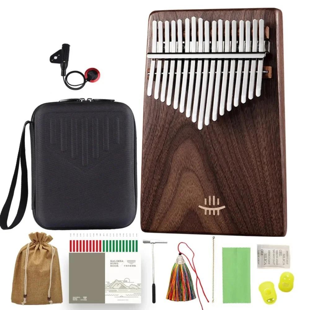 Black Walnut Kalimbas Keyboard Instruments Portable Thumb Piano Beautiful Gift Learning Leisure and Entertainment Fingers Piano