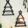Elegant Wood Christmas Tree Storage Rack Wall Hanging Shelf for Home and Office Decors Candle Display Floating Shelves