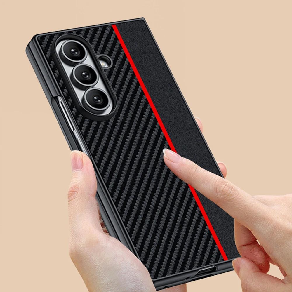 Чехол для бизнеса 600D из кевлара, углеродного волокна и кожи для Samsung Z Fold 7 6 5 4 3, однотонный, ударопрочный, защитный чехол