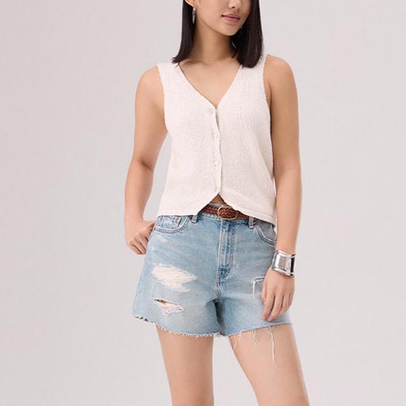Levis Винтажный Британский Вязаный Однотонный Свободный Жилет Без Рукавов Женские Топы 005AB-0000