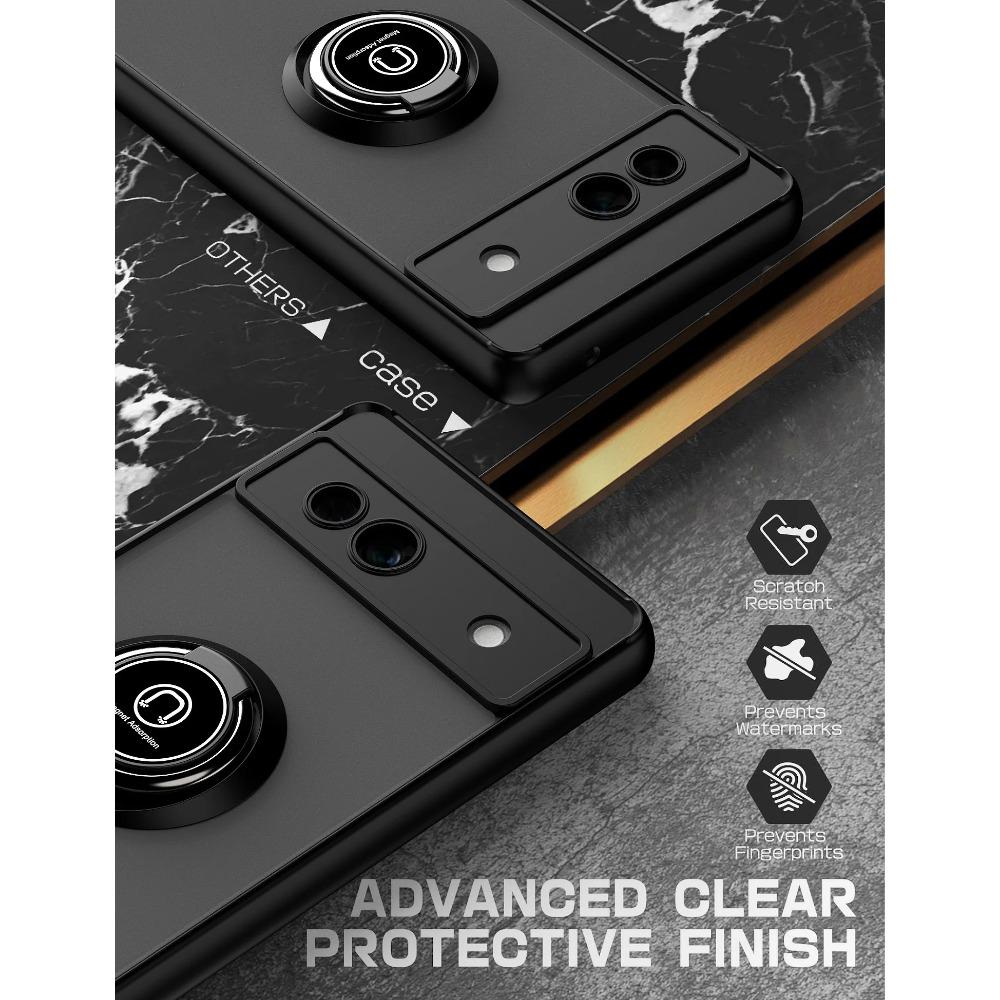 Бронированный матовый чехол для Google Pixel 8 7A 7 6 Pro, чехол с кольцом, магнитный держатель-подставка, противоударный, полная защита для бизнеса