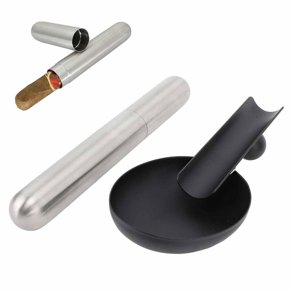 Travel Cigar Case Tube Stainless Steel Exquisite Moisture Retention Metal Cigar Case Tube for Men Women