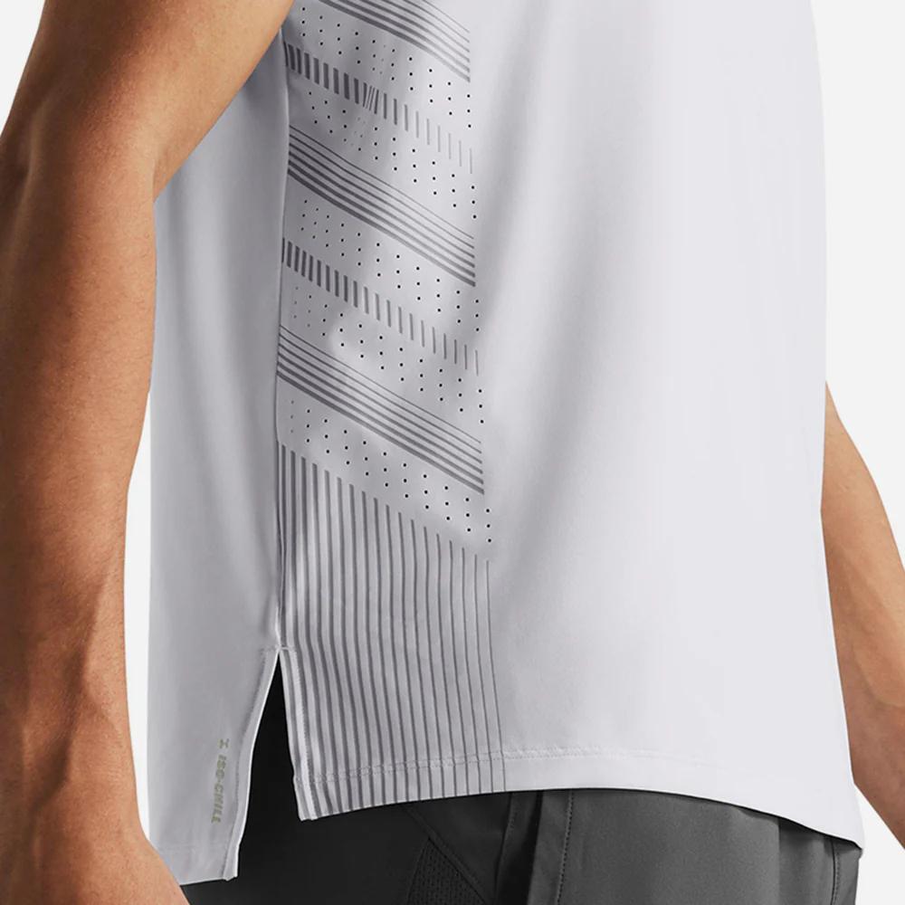 Under Armour Однотонный свитер с круглым вырезом для бега, спортивная футболка с коротким рукавом для мужчин, белая 1376518-103