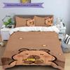 Kapibara 3pcs Bedding Set Duvet Cover Closure Includes 1 Duvet Cover & 2 Pillowcases for All Seasons Bedroom Home Dorm Decor
