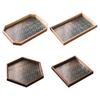 Vintage Wood Crabapple Glass Walnut Snack Storage Box Rectangular Tea Tray Dried Fruit Dim Sum Tray Household Tray