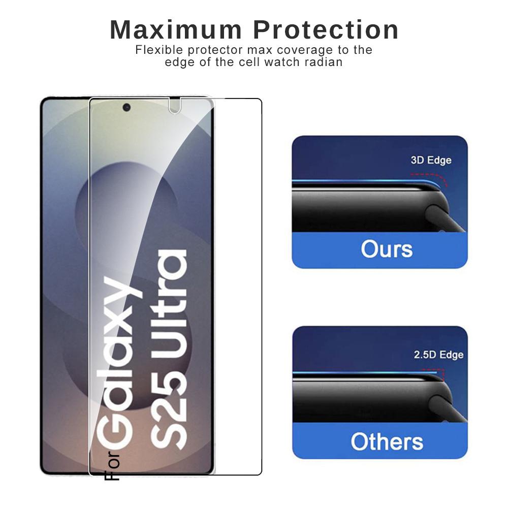 Комплект из 3 защитных стекол из закаленного стекла для серии Samsung Galaxy S25 - 0,26 мм, совместимы с разблокировкой по отпечатку пальца, HD-прозрачность