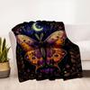 "Enchanted Night Butterfly Wall Art Print"Blanket Flannel Throw Blanket for Sofa, Bed, Travel, Camping, Office, Couch, Chair, And Bed Gift f