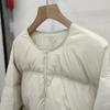Женская укороченная пуховая куртка с круглым вырезом, утолщенная, новый повседневный стиль, свободная и тонкая, модная, теплая, из белого утиного пуха