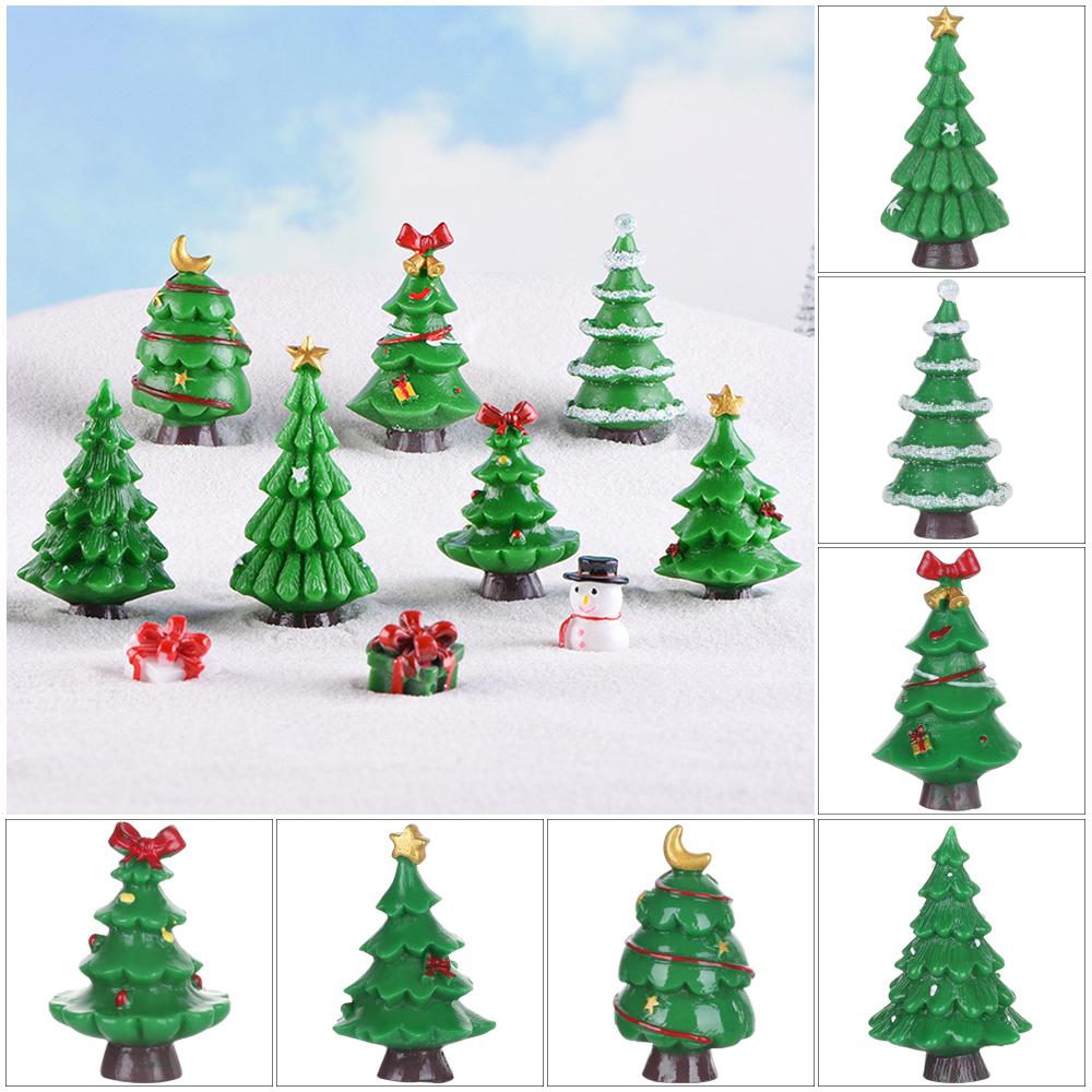 Doll House Fairy Garden Home Decor Xmas Tree Figurines Miniature Plant Christmas Decorations