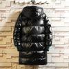 Outdoor Warm Over-the-knee Shiny Down Jacket Coat Windproof Fashion Top Men's Autumn and Winter Long Hooded Down Jacket