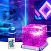 LETOUR Ocean Room Aurora Lamp Color and Touch Control Remote Projector Dynamic Rotating Water Ripple Night Ambient Decorative Lighting for Power Cord