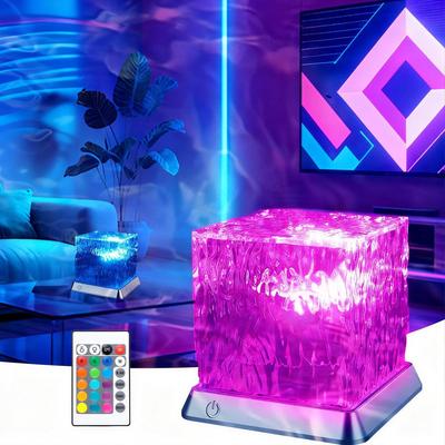 LETOUR Ocean Light, Лампа для комнаты Аврора [16 Цветов, Цвет и Регулировка Яркости, Сенсорное Управление + Пульт Дистанционного Управления], Проектор Света, Динамичная Вращающаяся Волна Воды Ni