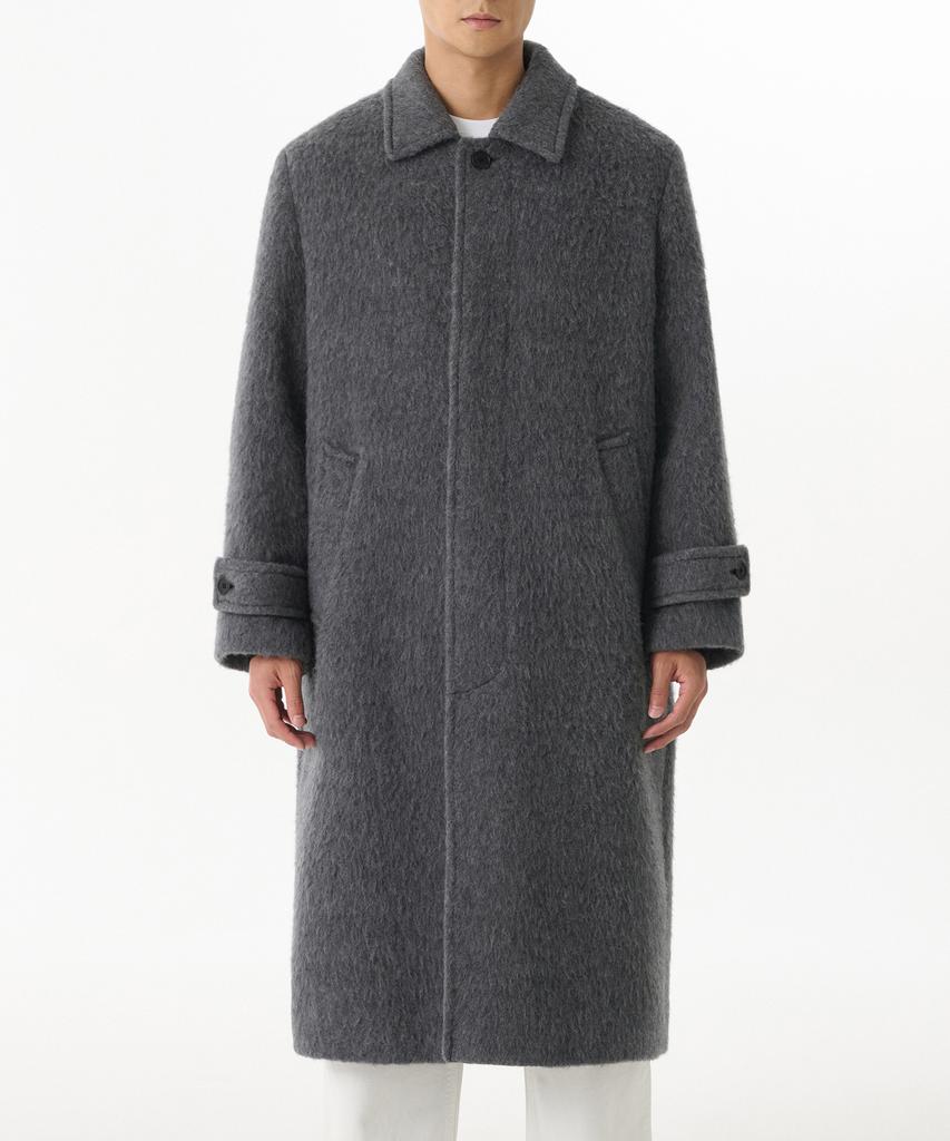 Musinsa Standard Hairy Alpaca Blend Oversized Balmacaan Coat [Grey]