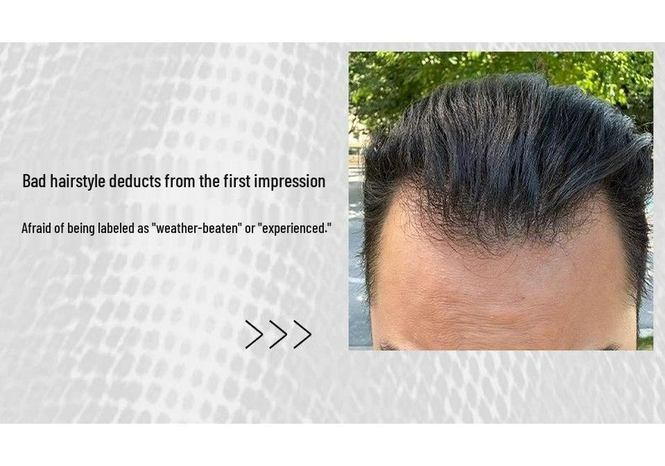 M-Shaped Men's Clip-In Hairpiece: Real Hair Bangs for Volume, Natural Hairline Enhancement, Fluffy, Invisible Attachment.