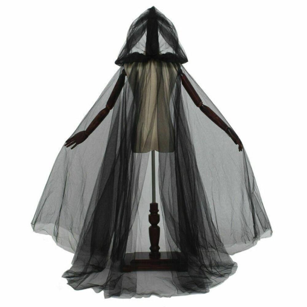 Dress Up Mesh Ghost Cloak Transparent Hooded Cloak Fashion Women Halloween Costume Children