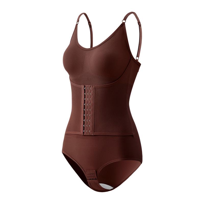 Боди с бретелями для коррекции фигуры с подкладками для груди - Поддержка груди, Контроль живота, Подтяжка бедер, Двубортное, Треугольная ластовица с открытым промежностью.