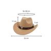 Ox Head Belt Tibetan Style Top Hat Roll Brim Cowgirl Cap New Western Cowboy Hat  Men