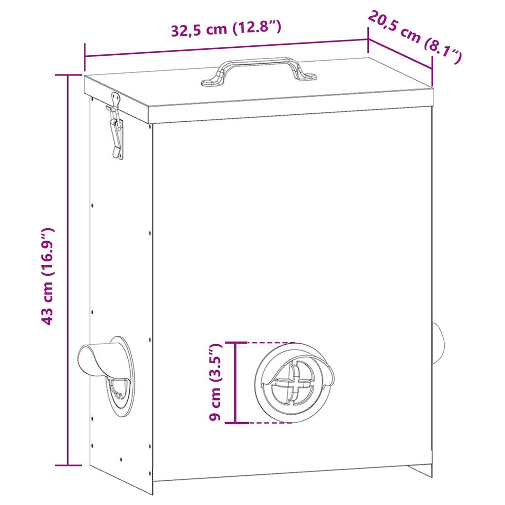 Chicken Feeder 2 pcs Silver 32.5 x 20.5 x 43 cm