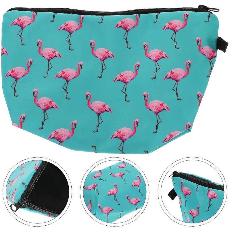 Flamingo Printed Cosmetic Organizer Bag for Storage 1Pcs Portable Makeup Pouch