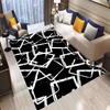 Черно-белый минималистичный геометрический ковер для гостиной, абстрактный дизайн, домашний декор для помещений, большой коврик для современной квартиры