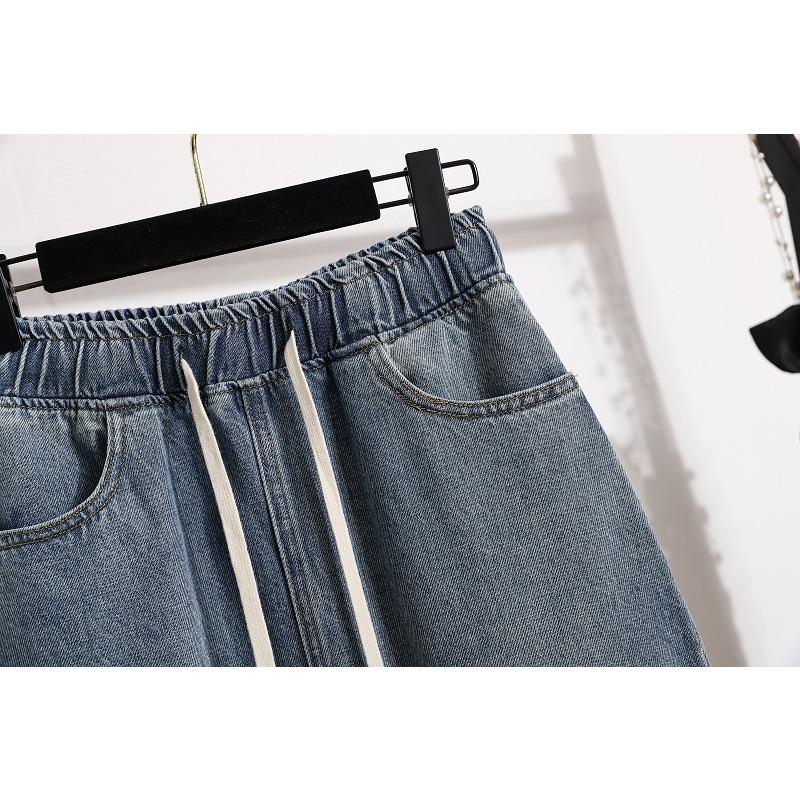 DIMANAF 2025 Новая летняя джинсовая юбка Женская Свободная Повседневная Джинсовая Большая Синяя