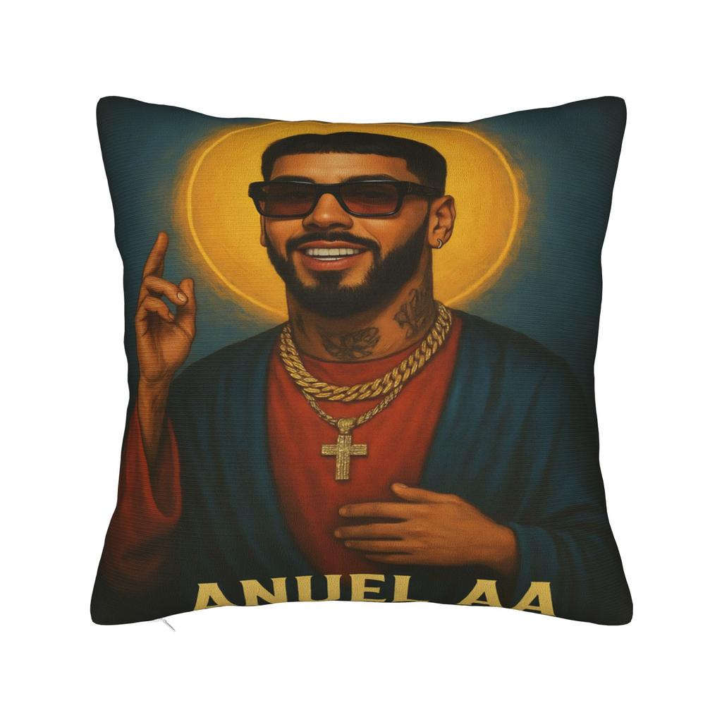 Anuel AA Rapper Singer Pillow Covers Merchandise Soft Cushion Cover Decoration Pillow Case Cover Sofa Multi Size