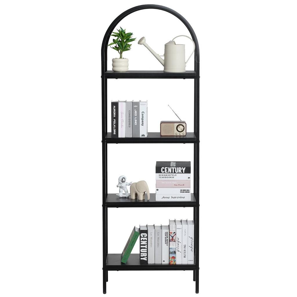 Metal Bookshelf Rustic Bookshelf 4-Tier for Living room Bedroom & Office