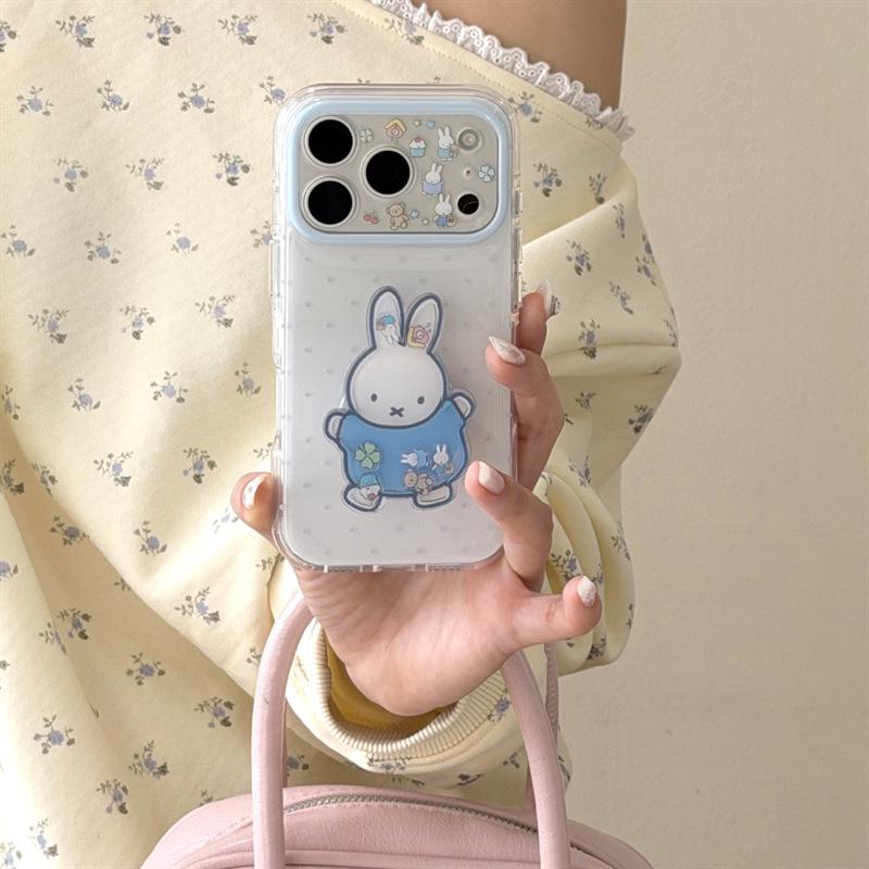 Очаровательный чехол-подставка в виде кролика для iPhone 17/16 Pro Max/15 Pro