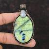 Labradorite Pendant Copper Wire Wrapped Pendant Rainbow Moonstone Gemstone Pendant Unique Copper Design Jewelry Handmade Brand New Pendant