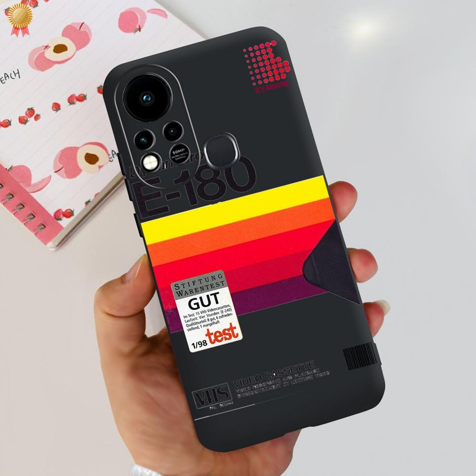 For Infinix Hot 11s Case Back Cover Clear Cute Cat Black Soft Silicone Coque For Infinix Hot11S Hot 11S Phone Case Bumper Fudna