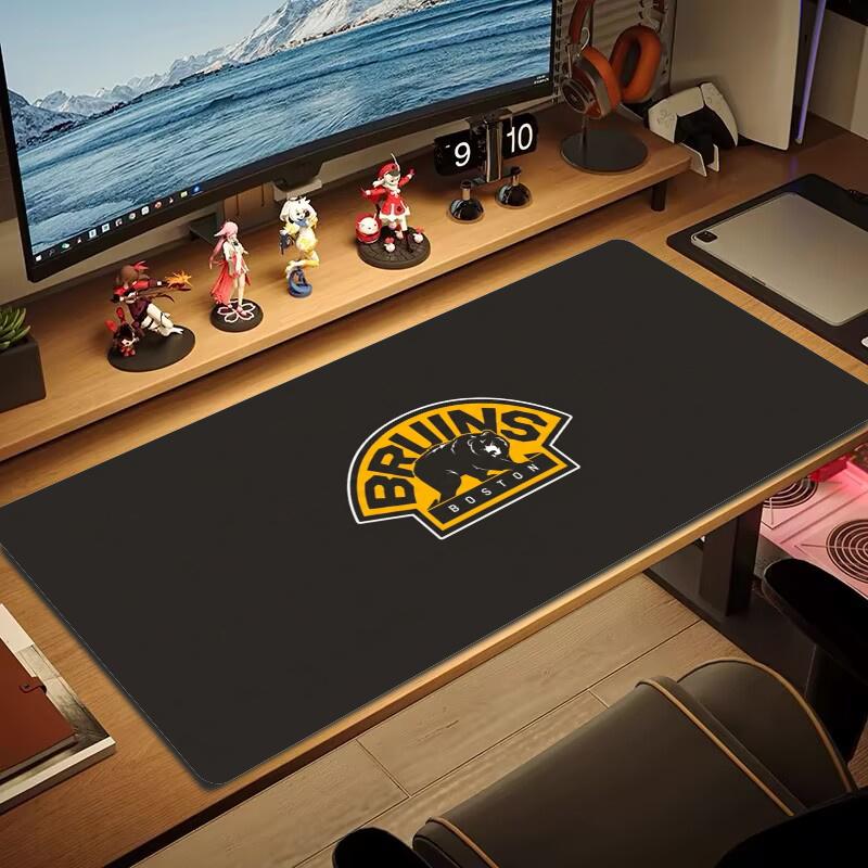 Boston Bruins Mouse Pad Large Gaming Table Cushion Nonslip Laptop Tablet Big Mousepad Xxl Mat Mini Pc Playmat With Lock Edge