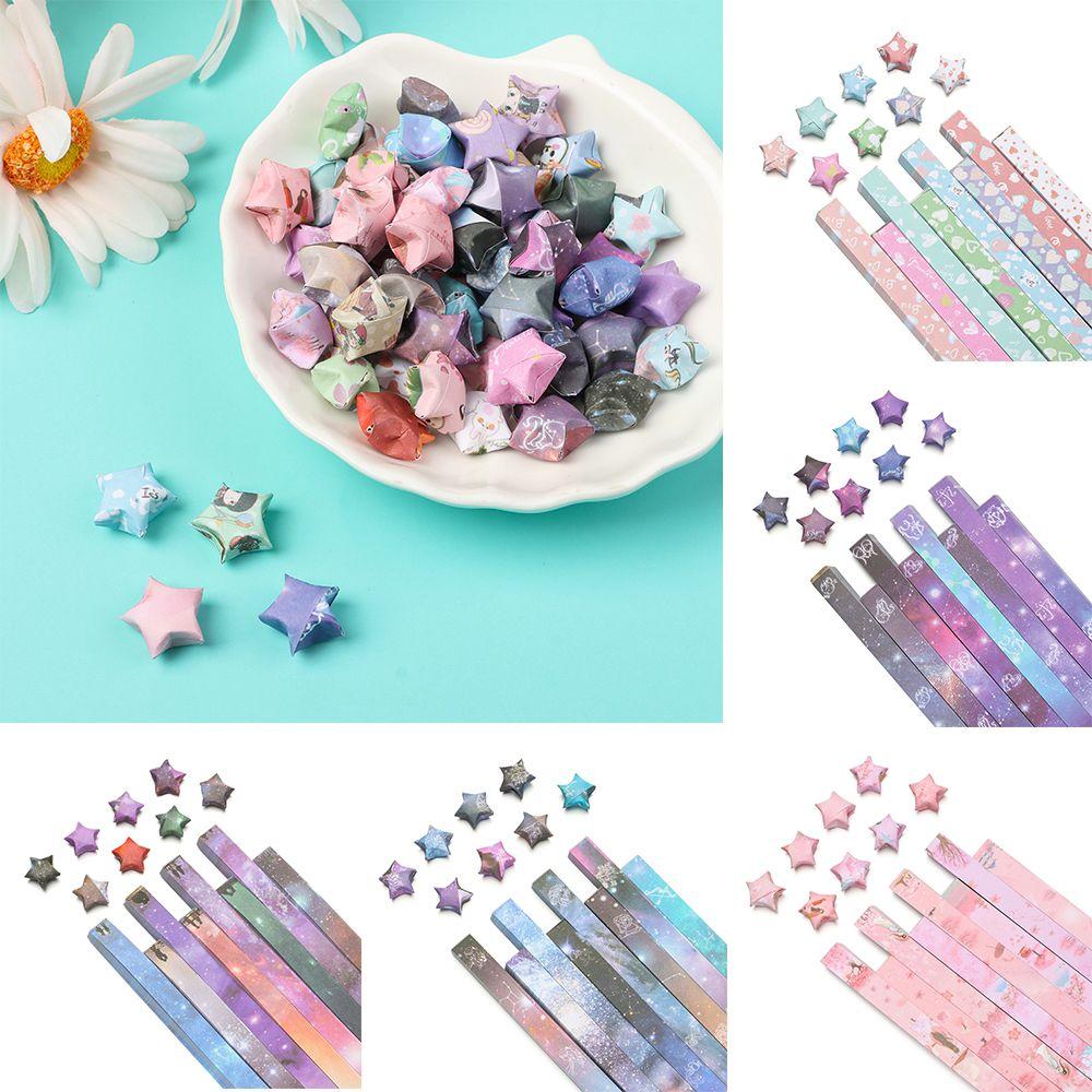 Kids Mix-Color Home Decor DIY Crafts Printed Pattern Scrapbooking Folding Star Paper Strips Origami