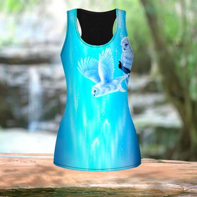 Женские летние спортивные рубашки с 3D фиолетовым принтом орла для занятий йогой и тренажерным залом, жилеты больших размеров