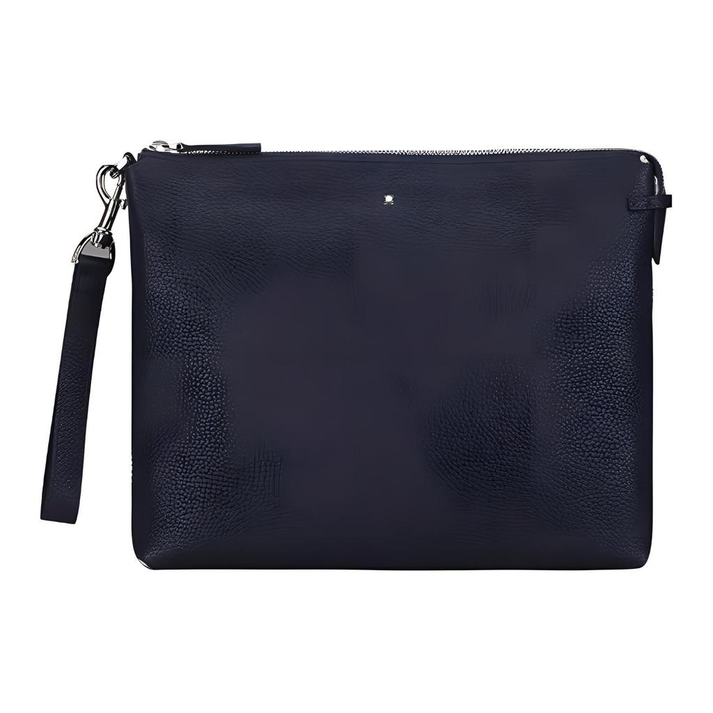 Montblanc Meisterstück Series Handheld Zipper Soft Grain Leather Clutch Men clutch Dark-Blue 124698