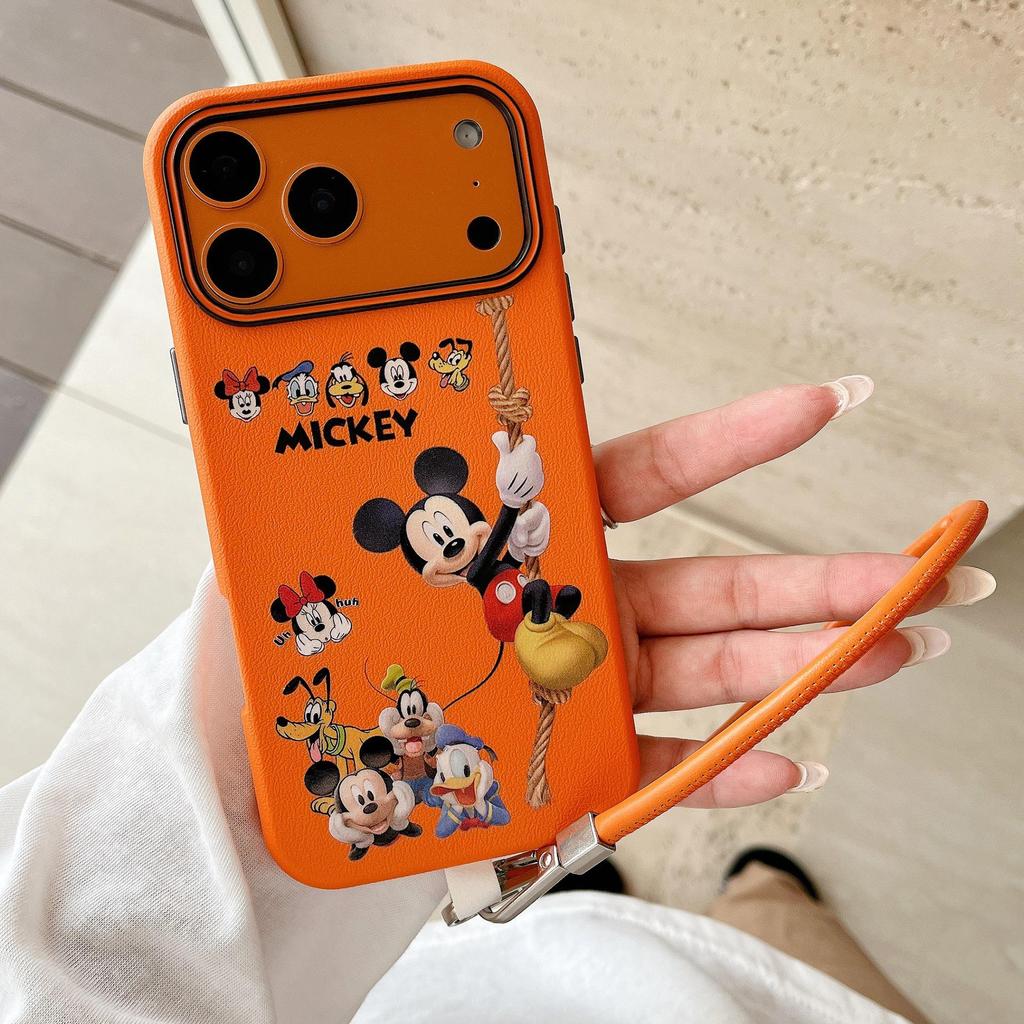 Чехол 3-в-1 Mario & Mickey для iPhone 16 Promax, противоударный, с ремешком для руки