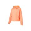 Li Ning Yugurish Seriyasi Bir Rangli Fermuarli Kapyushonli Sport Shamdan Himoya Qiluvchi Ayollar Ustki Kiyimi Candy-Orange Aks Ettiruvchi AFDU050-3