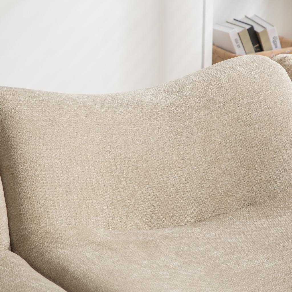 Modular compression sofa made of chenille fabric, filled with 30D high-elastic foam. Easy to move, non-slip base, ideal for living room. Light Khaki