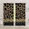 Элегантные шторы с леопардовым принтом и золотыми завитками для вашей гостиной или спальни на все времена года. Легко повесить на окно.