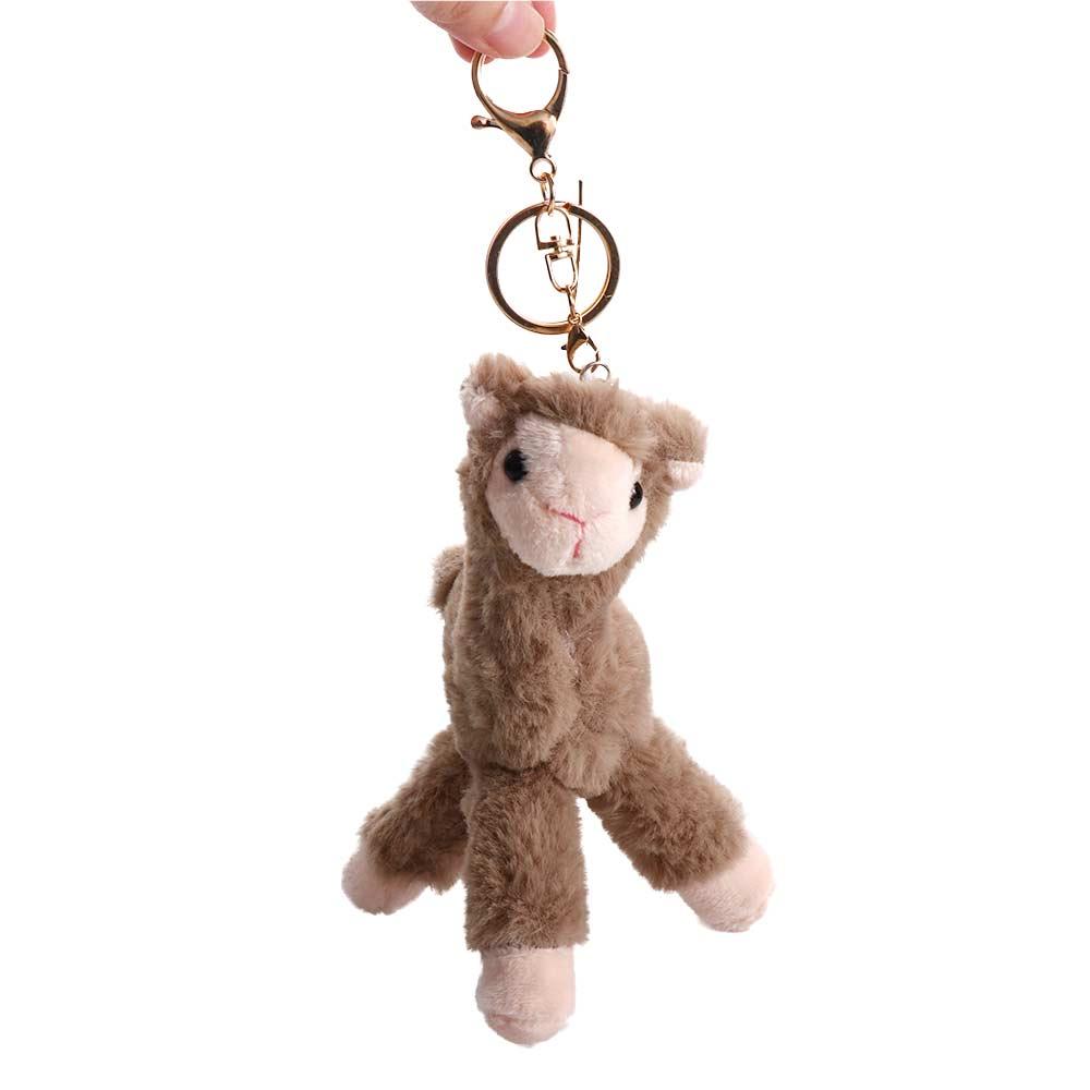 Backpack Accessory Plush Doll Pendant Handmade Key Trinket Sheep Key Ring Stuffed Toy Keychain Alpaca Keychain Animal Keyring