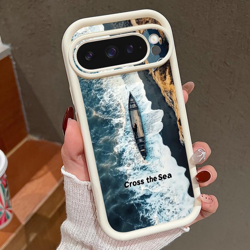 Модный матовый чехол для телефона с морским узором для Google Pixel 9 Pro XL 8 Pro 8A, защита объектива, мягкий противоударный бампер из ТПУ